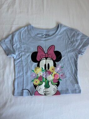 Baby GAP Disney Minnie Mouse Floral Graphic Tee Blue 3T
